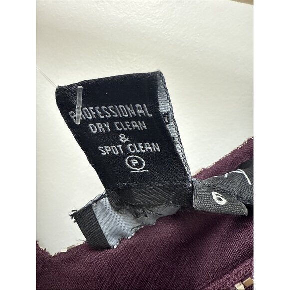 J Kara Womens Size 6 Burgundy Embellished Empire-Waist Maxi Gown Cocktail Dress - Picture 11 of 12